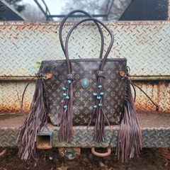 LV - Neverfull Houston With Turquoise