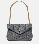 YSL Puffer Small Denim Shoulder Bag
