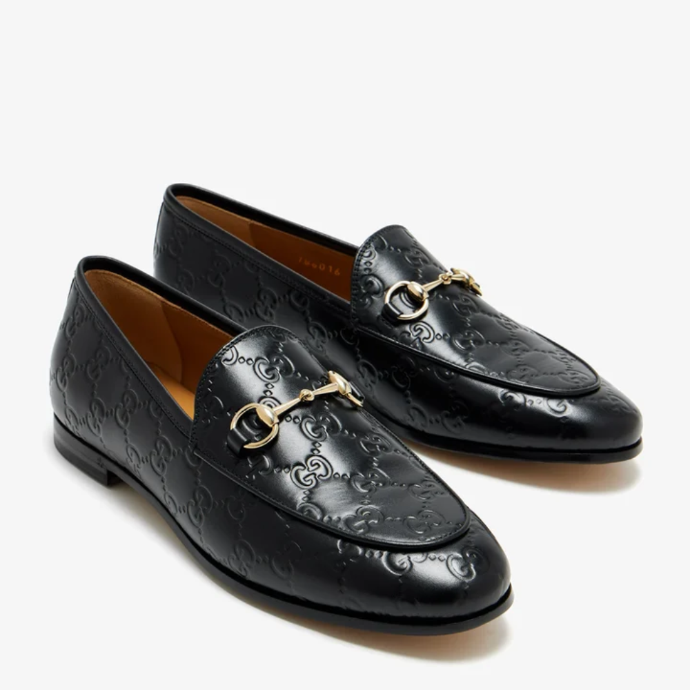 Gucci Jordaan GG Loafers in Embossed Leather