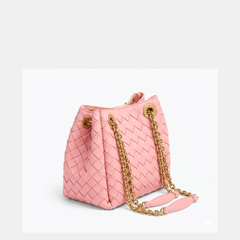 Bottega Veneta Small Parachute Chain Pink Bag