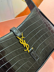 YSL Croc-Embossed The 5 to 7 Hobo Bag