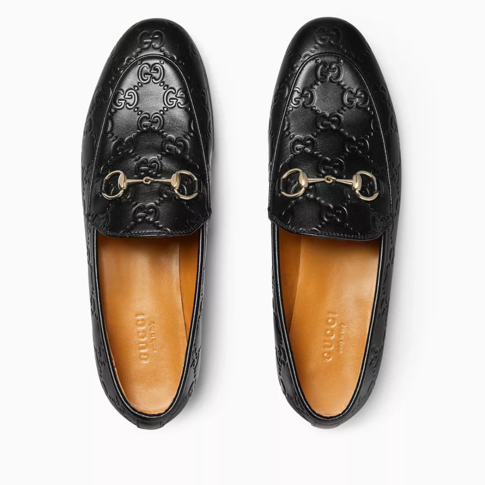 Gucci Jordaan GG Loafers in Embossed Leather